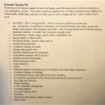 Supply Kit Listing – Hurricane