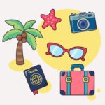 set-of-summer-elements-travel-vacation-clipart-illustration-vector